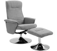 HOMCOM Sillón de relax con taburete Sillón de TV giratorio conFunción reclinable, sillón de TV con capacidad de carga de hasta 150 kg, sillón reclinable para sala de estar, dormitorio, terciopelo, gri