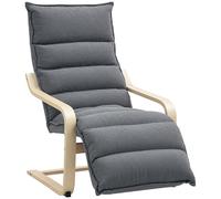 HOMCOM Sillón de Salón con Reposapiés Ajustable 67x93x105 cm Gris Oscuro