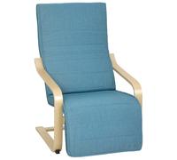 HOMCOM Sillón de Salón con Reposapiés Ajustable Butaca Tapizada en Lino Sintético para Oficina Dormitorio 66,5x94x100cm Light Gray