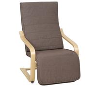 HOMCOM Sillón de Salón con Reposapiés Ajustable Butaca Tapizada en Lino Sintético para Oficina Dormitorio 66,5x94x100cm Marrón