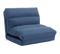 HOMCOM Sillón de Suelo Sofá Perezoso Sillón Convertible en Cama Reclinable 90° a 180° Tejido 70x72x56 cm Azul Oscuro Aosom España