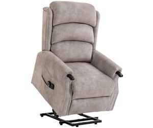 HOMCOM Sillón de TV con ayuda para levantarse, relax eléctrico con masaje vibratorio, calor y función reclinable, gris claro