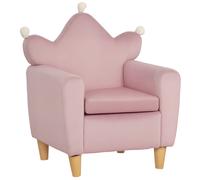 HomCom Sillón infantil Mini sofá con asiento acolchado y reposabrazos Rosa 50x42x58 cm +3 años