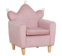 HOMCOM Sillón Infantil Mini Sofá para Niños de +3 Años con Asiento Acolchado y Reposabrazos 50x42x58 cm Rosa Aosom España