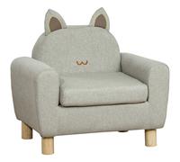 HOMCOM Sillón Infantil Mini Sofá para Niños de +3 Años con Asiento Acolchado y Reposabrazos 60x42x50 cm Gris Aosom España