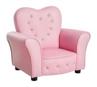 HOMCOM Sillón Infantil Sofá para Niños Decorativo en Forma de Corazón con Asiento Reposabrazos Acolchados Respaldo Alto 59x41,5x49 cm Rosa