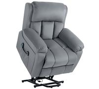 HOMCOM Sillón Levanta Personas con 8 Punto de Masaje Función de Calentamiento Mando a Distancia y Bolsillo Lateral Gris