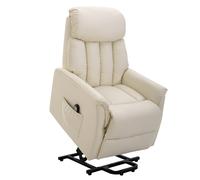 HOMCOM Sillón Levanta Personas Sillón de Relax Elevador con Reposapiés Mando a Distancia Reclinación Eléctrica Bolsillo Lateral Carga 150 kg 80x94x104 cm Crema