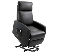 HOMCOM Sillón Levanta Personas Sillón Relax Eléctrico Sillón Elevador Reclinable 145° con Control Remoto Reposapiés para Personas Mayores 67x95x105 cm Negro Black 67x95x105cm