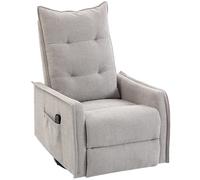 HOMCOM Sillón Masaje Reclinable Calefactable Giratorio de Chenilla con Reposapiés y Mando, Gris Claro