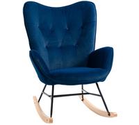 HOMCOM Sillón Mecedora Rocking Chair sillón de lactancia confortable con estructura de madera maciza y metal para Salón Habitación Aosom España