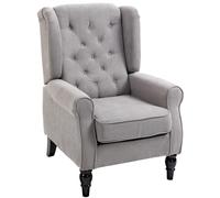 HOMCOM Sillón Orejero Moderno Butaca de Salón Reposabrazos 160 kg Gris