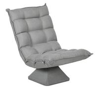 HOMCOM Sillón perezoso sillón relax diseño capitonado para salón con respaldo ajustable e inclinación giratorio 360° Aosom España