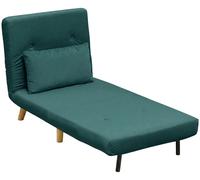HOMCOM: Sillón reclinable 3 en 1 con respaldo ajustable, cojín, color verde oscuro