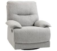 HomCom Sillón reclinable manual tapizado en tela con reposapiés 150° carga 160 kg Gris