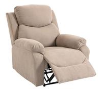 HOMCOM Sillón Reclinable de Salón Sillón Relax Reclinable Manual con Reposabrazos y Reposapiés Carga 150 kg Sofá Relax para Salón Dormitorio Beige