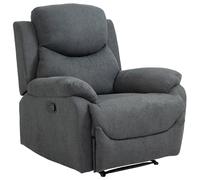 HOMCOM Sillón Reclinable Manual 150 Grados con Reposabrazos y Reposapiés Acolchado Soporta hasta 150 kg 97x96x105,5 cm Gris Confort Aosom España