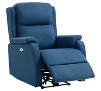 HOMCOM Sillón Reclinable Eléctrico con Reposapiés en Tejido efecto Lino, 79x90x106 cm, Gris Oscuro Aosom España