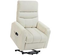 HOMCOM Sillón Reclinable Eléctrico Levanta Personas Sillón de Masaje Reposapiés Mando a Distancia y Bolsillo Lateral Sillón Relax Beige Aosom España
