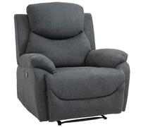 HOMCOM Sillón Reclinable Manual 150 Grados con Reposabrazos y Reposapiés Acolchado Soporta hasta 150 kg 97x96x105,5 cm Gris Confort Aosom España