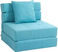 HOMCOM: Sillón reclinable, sofá cama, sofá individual con cojín lavable, color azul
