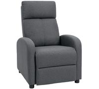 HOMCOM Sillón Relax Acolchado y Reclinable a 135° con Reposapiés en Tejido, 69x87x100,5 cm, Gris Aosom España