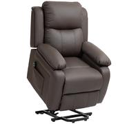 HOMCOM Sillón Relax Levanta Personas Sillón Elevador con Control Remoto Reclinación 160° Reposapiés 76x90x105cm Marrón
