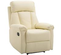 HOMCOM Sillón Relax Reclinable 150° con Respaldo Alto 80x97x107 cm Blanco
