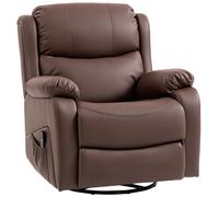 HOMCOM Sillón Relax Reclinable con 8 Puntos de Masaje, Calefacción y Reposapiés, 87x97X100 cm, Marrón Aosom España