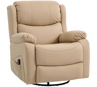 HOMCOM Sillón Relax Reclinable con 8 Puntos de Masaje, Calefactable y Reposapiés, 87x97X100 cm, Beige Aosom España