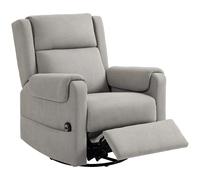 HomCom Sillón Relax Reclinable Eléctrico, giratorio y balancín, reposapiés ajustable, gris claro