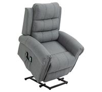 HOMCOM Sillón Relax Reclinable Eléctrico Levanta Personas, con Masaje Vibratorio y Calor, Sillón Elevador, con Control Remoto, Reposapiés, Bolsillos Laterales Gray 90x91x106 cm