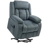 HOMCOM Sillón Relax Reclinable Eléctrico Levanta Personas, con Puerto USB, Sillón Elevador, con Control Remoto, Asiento Ancho, Reposapiés, Tapizado en Terciopelo, Bolsillos Laterales, Gris Gray 92x94x