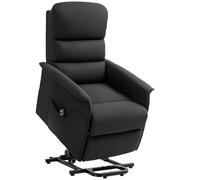 HOMCOM Sillón Relax Reclinable Eléctrico Levanta Personas Beige Negro