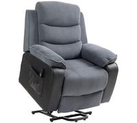HOMCOM Sillón Relax Reclinable Eléctrico Levanta Personas, Sillón Elevador, con Puerto USB, Control Remoto, Reposapiés, Tapizado en Pana, Bolsillos Laterales, Marrón
