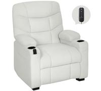 HOMCOM Sillón Relax Reclinable Eléctrico, Sillón Reclinable Silencioso con Función Memoria, Reposapiés, Mando a Distancia Cream