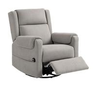 HomCom Sillón Relax Reclinable Eléctrico, giratorio y balancín, reposapiés ajustable, gris claro