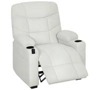 HOMCOM Sillón Relax Reclinable Eléctrico, Sillón Reclinable Silencioso con Función Memoria, Reposapiés, Mando a Distancia Cream