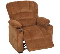 HOMCOM Sillón Relax Reclinable Eléctrico, Sillón Reclinable Silencioso de Terciopelo con Función Memoria marrón