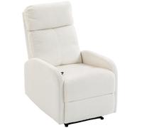 HOMCOM Sillón Relax Reclinable en Peluche con Asiento con Muelles y Reposabrazos Acolchados Crema Aosom España