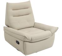 HOMCOM Sillón Relax Reclinable Manual 3 en 1, Sillón Relax Giratorio, Función Balancín, Tapizado en PU, Reposapiés, Asiento Amplio, Acolchado Grueso, Butaca Reclinable hasta 135º, Crema