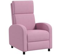 HOMCOM Sillón Relax Reclinable Manual Sillón Relax Tapizado en Lino Sintético con Reposapiés Respaldo Alto Carga 120 kg Butaca Reclinable para Dormitorio Oficina Gris Pink 64x86x102cm