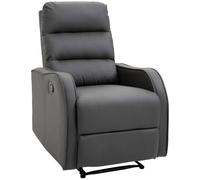 HomCom Sillón relax con reclinación manual hasta 160° y reposapiés retráctil, tapizado en PU