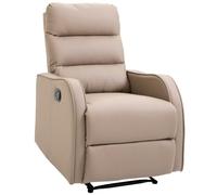HomCom Sillón relax reclinable Tapizado en PU Reposapiés retráctil 125 kg Marrón