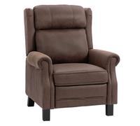 HOMCOM Sillón Relax Reclinable Manual, Sillón Relax de Cuero Sintético con Apertura Push, Reposapiés, Respaldo Alto, Acolchado Grueso, Butaca Reclinable hasta 135º para Salón, Dormitorio, Marrón