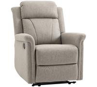 HOMCOM Sillón Relax Reclinable Manual, Sillón Relax de Tela con Reposabrazos, Reposapiés, Respaldo Alto, Acolchado Grueso, Butaca Reclinable hasta 135º para Salón, Dormitorio, Oficina, Gris Gray 78x96