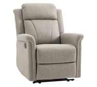 HOMCOM Sillón Relax Reclinable Manual, Sillón Relax de Tela con Reposabrazos, Reposapiés, Respaldo Alto, Acolchado Grueso, Butaca Reclinable hasta 135º para Salón, Dormitorio, Oficina, Gris