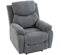 HOMCOM Sillón Relax Reclinable Manual, Sillón Relax Moderno, Tapizado en Tela Aspecto Lino, Reposapiés, Reposabrazos, Acolchado Grueso, Butaca Reclinable hasta 150°, Carga 120 kg, para Salón, Girs Dar