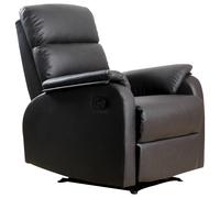 HOMCOM Sillón Relax Reclinable Manual, Sillón Relax Tapizado en PU con Reposapiés Retráctil, Acolchado Grueso, Butaca Reclinable hasta 160º, para Salón, Dormitorio, Marrón, 75x92x99 cm Brown 75x92x99c