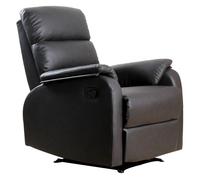 HomCom Sillón reclinable manual – tapizado en PU, reposapiés retráctil, extra acolchado